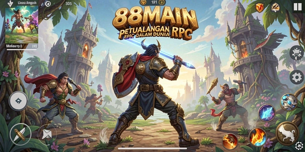 Tampilan aksi seru dalam game RPG 88MAIN.