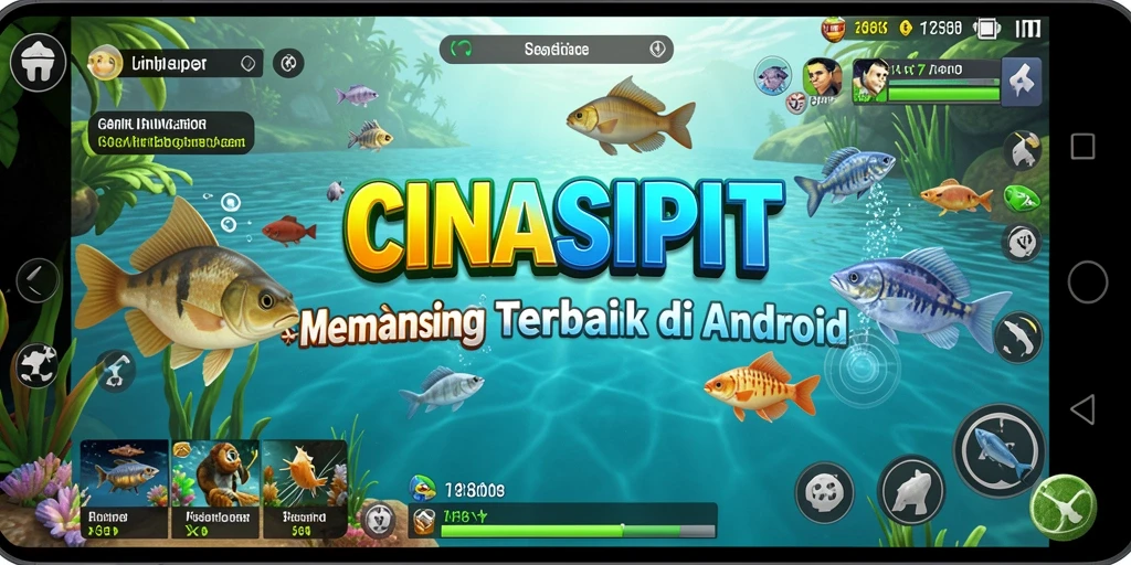 Tampilan gameplay CINASIPIT dengan suasana memancing yang menyenangkan.