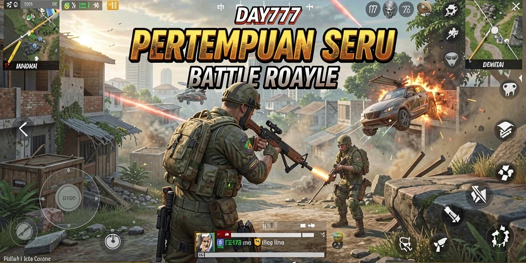 Tampilan gameplay seru dalam pertarungan Battle Royale.