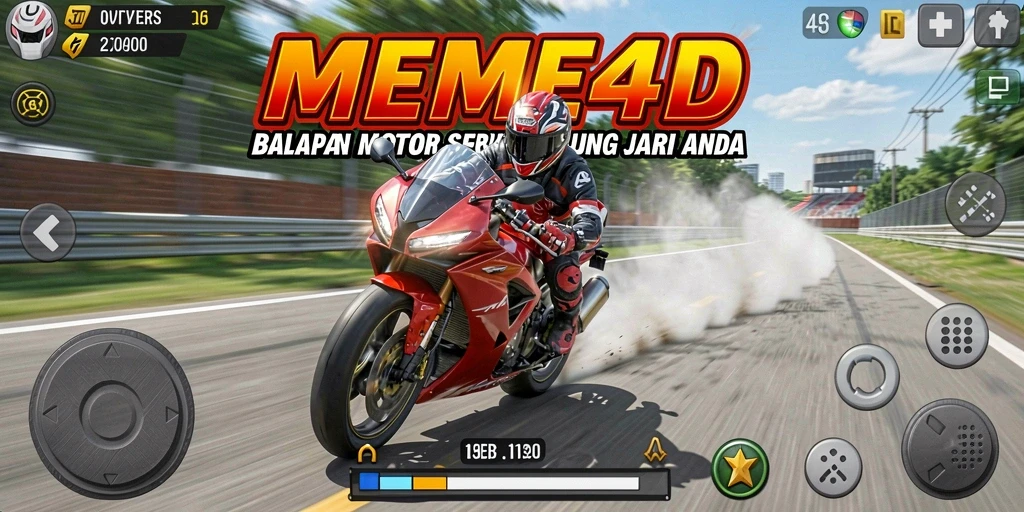 Gameplay balapan motor yang mendebarkan dan menantang.
