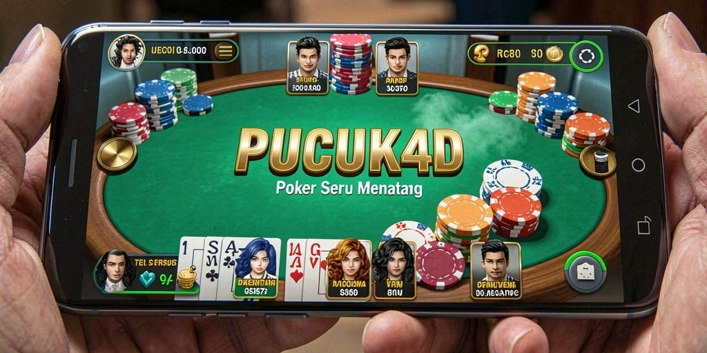 Tampilan gameplay seru dalam PUCUK4D yang menampilkan aksi poker langsung.