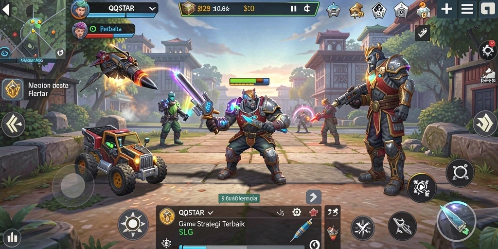 Tampilan gameplay <strong>QQSTAR</strong> yang menarik dan penuh aksi strategi.