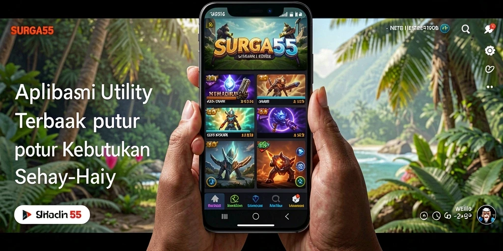 Tampilan utama SURGA55 dengan berbagai alat utility yang menarik.