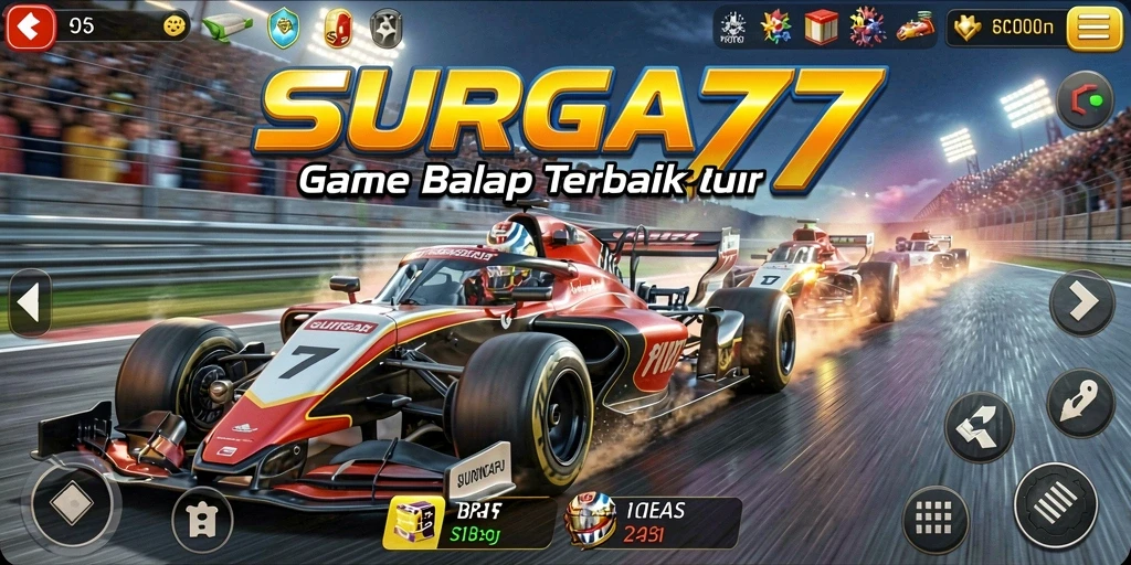 Tampilan mengesankan dari gameplay balapan di SURGA77.