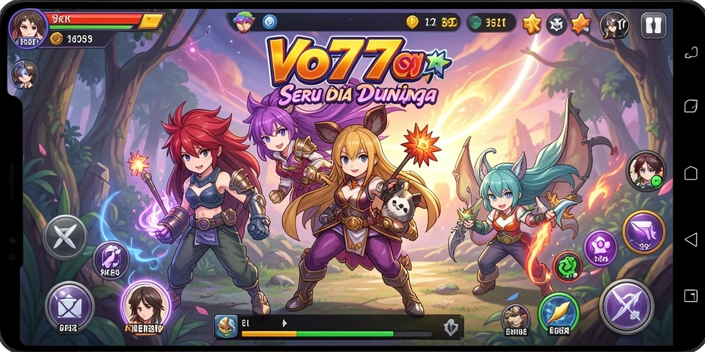 Tampilan menarik dari gameplay <strong>VO777</strong> menampilkan aksi karakter anime.