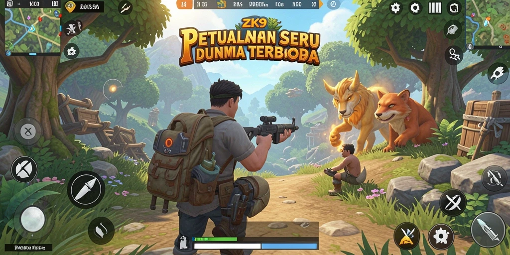 Tampilan gameplay ZK9 yang luas dan penuh petualangan.